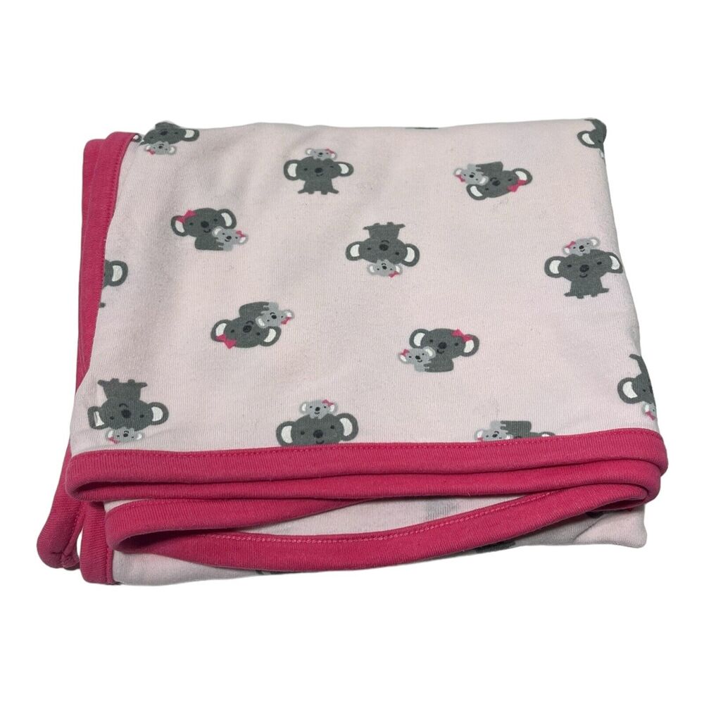 Just One You Carters Koala Bear Blanket Pink Knit Girl Bows Mom Baby